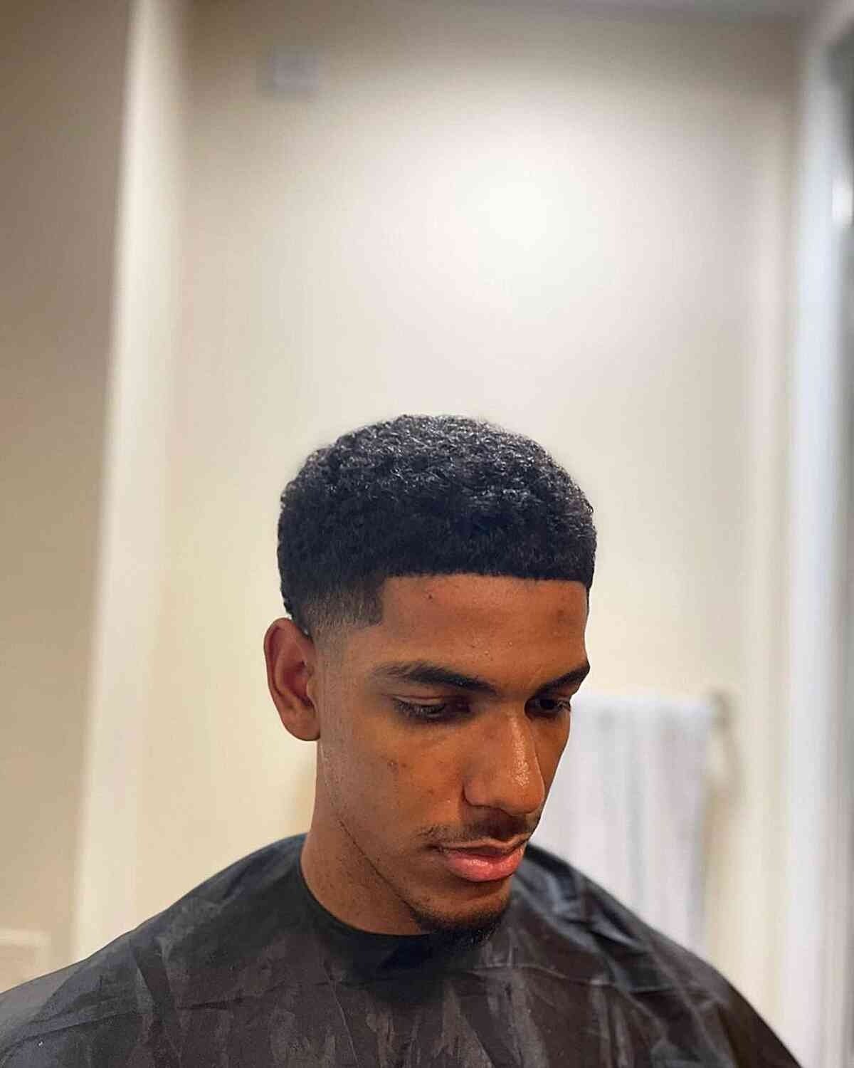 Short Afro Fade for Black Men