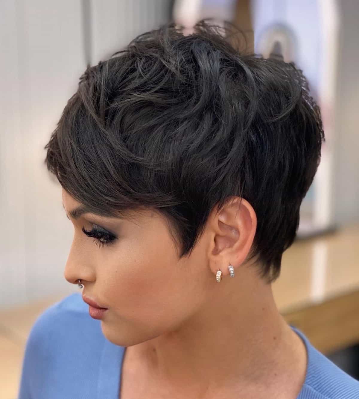 Effortless short layered pixie cut