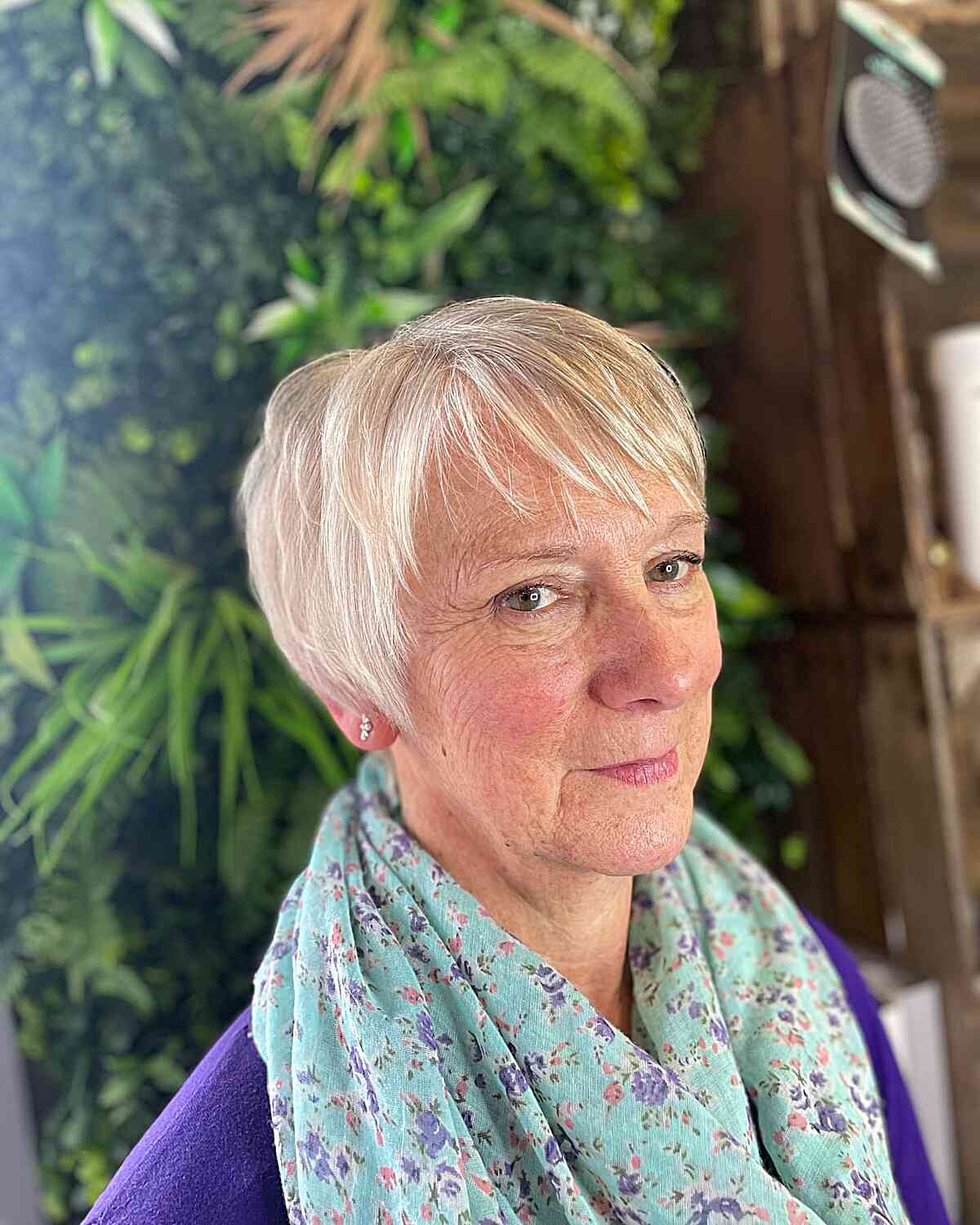 Short Pixie Hair with Choppy Wispy Bangs for Grandmas Over 70