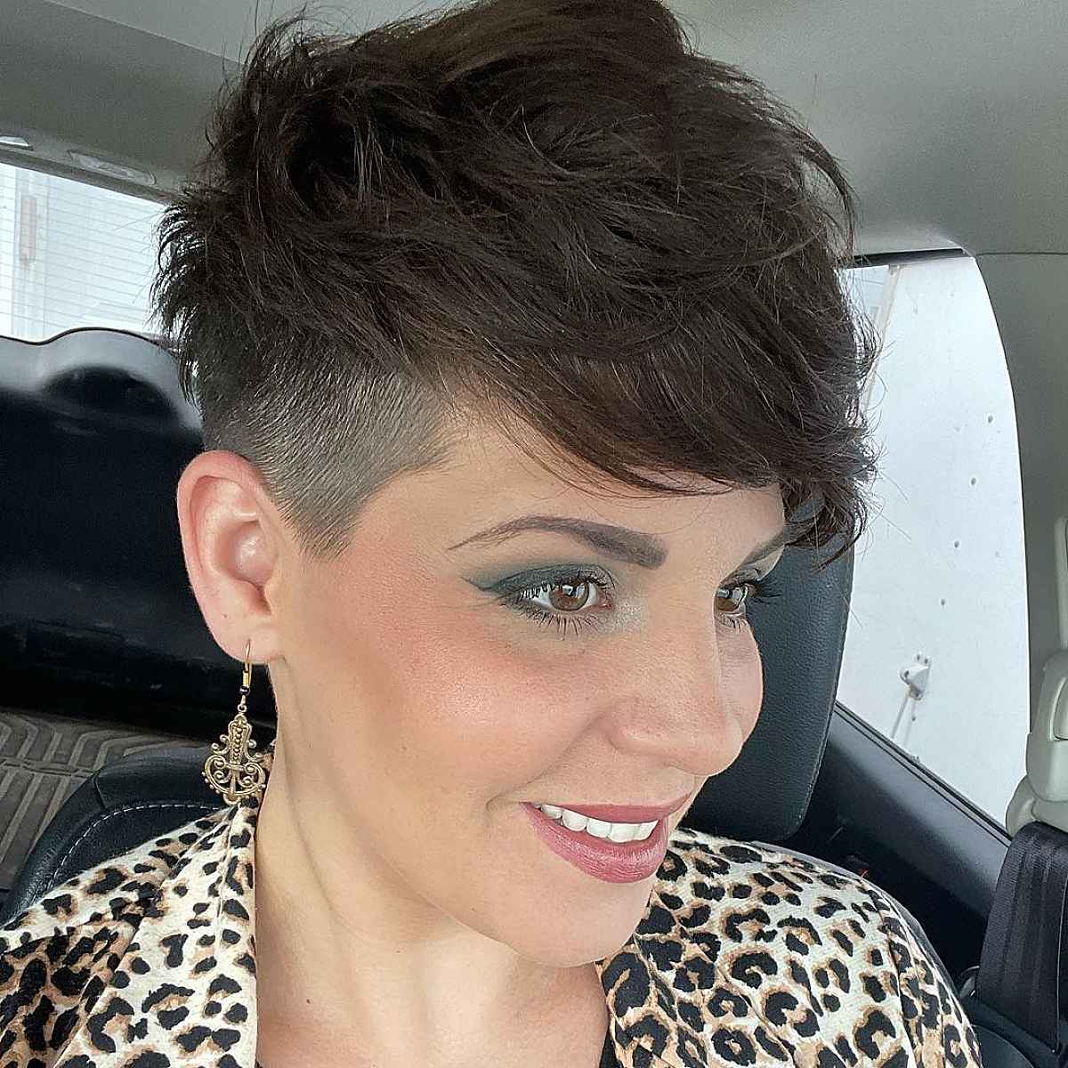 Short pixie undercut for women over 40