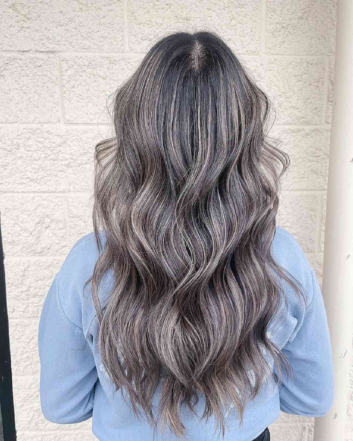 Charming Silver Balayage Hair