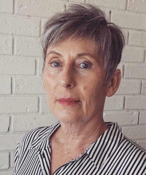 Choppy Gray Pixie Crop for Older Ladies