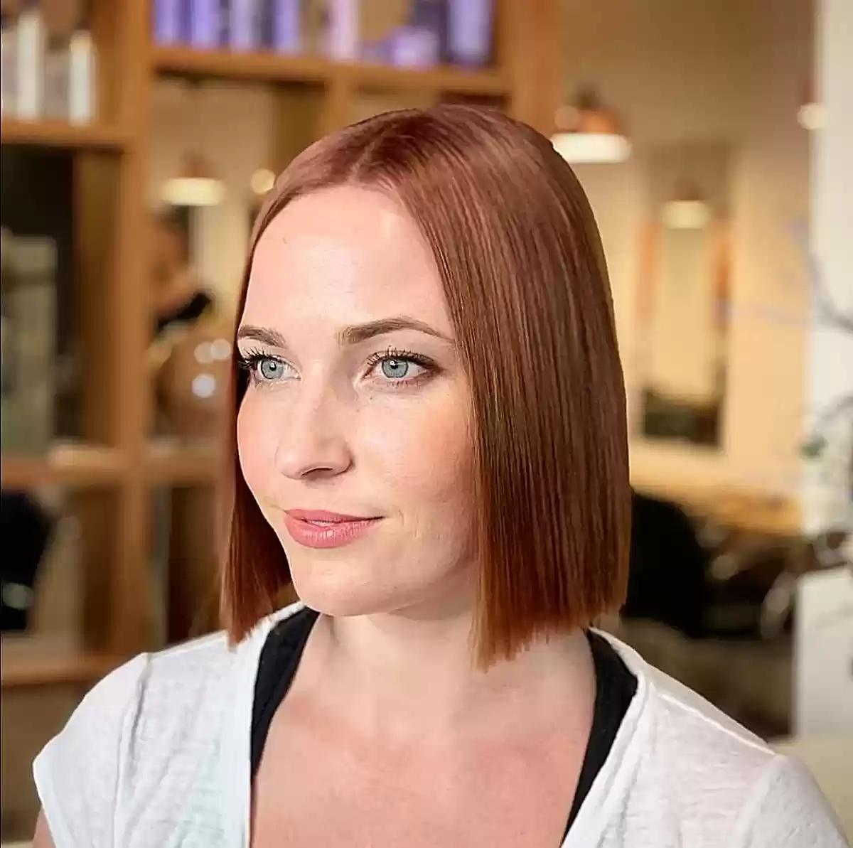 Sleek Blunt Boyfriend Bob for Thinner Locks