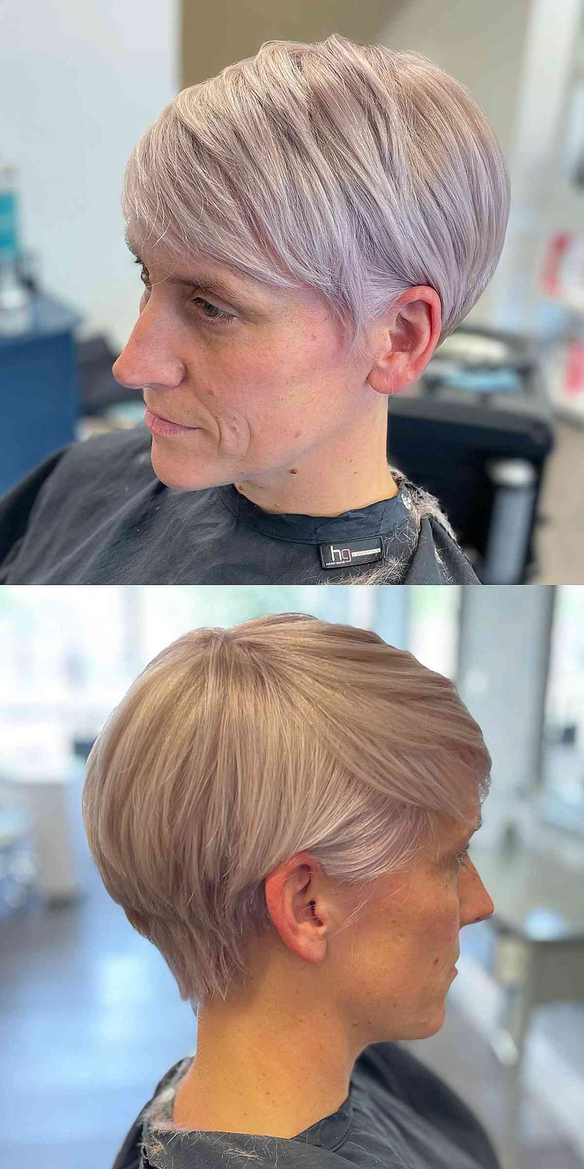 Sleek Choppy Pixie on Ear-Length Thin Hair