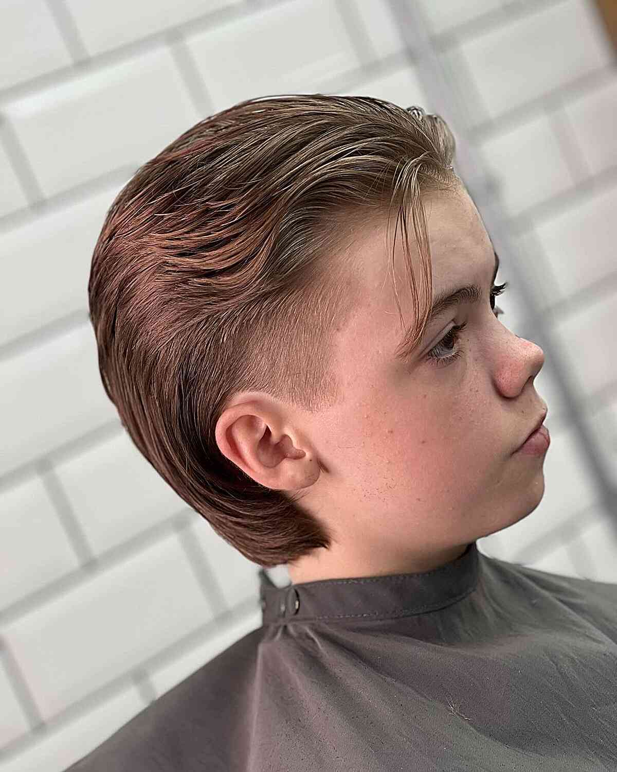 Slicked-Back Mullet Cut for Boys