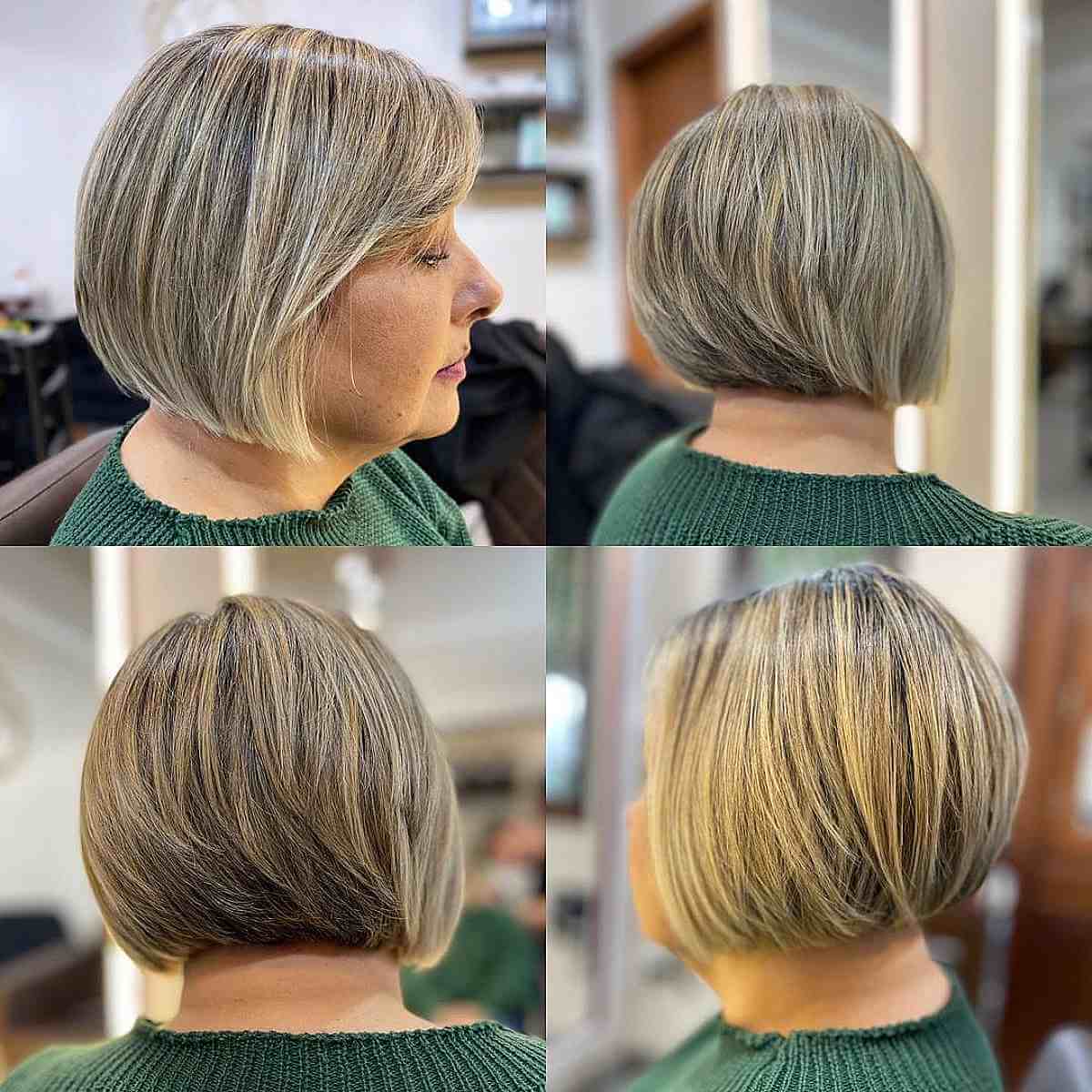 Stacked Bob with Blonde Balayage