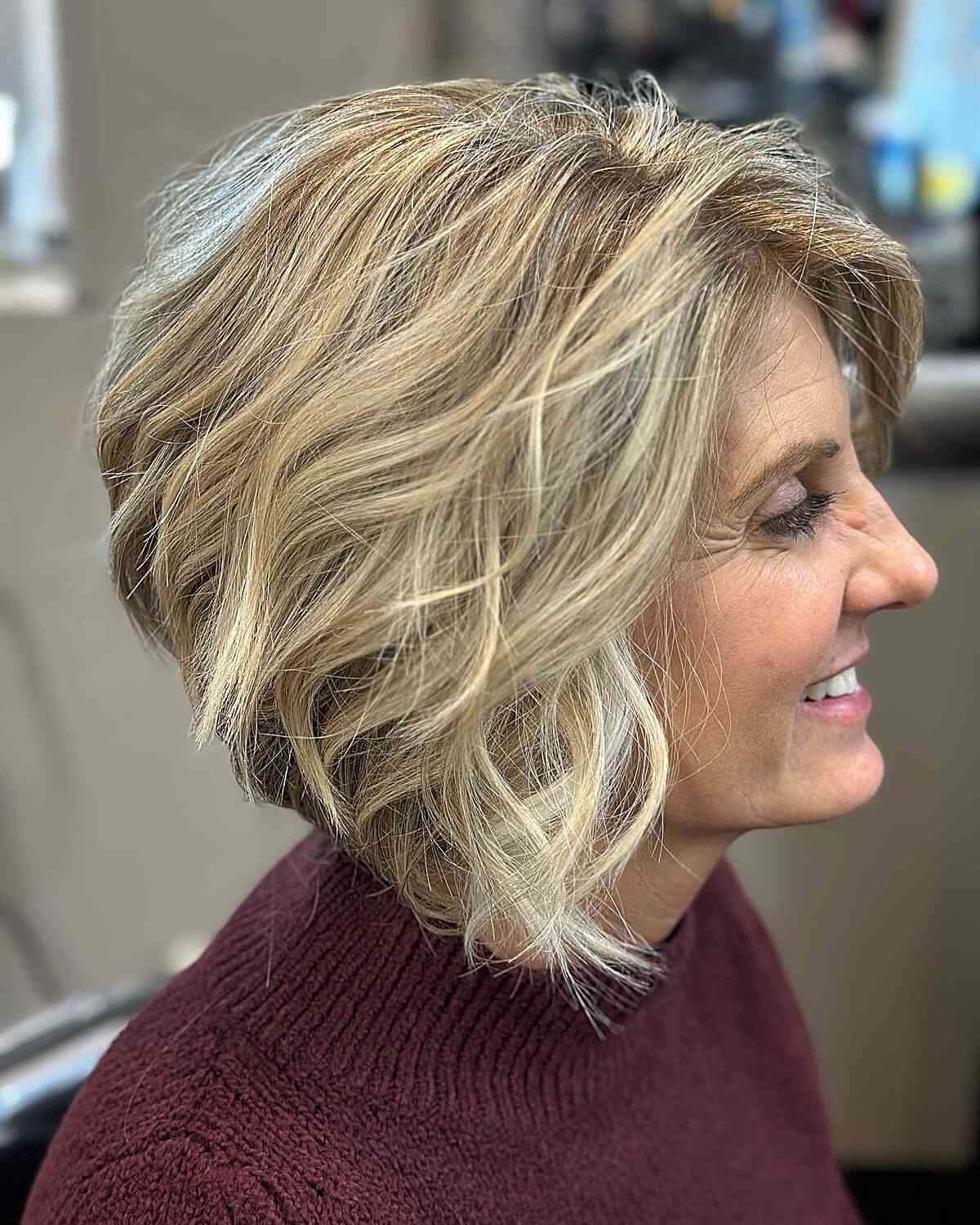 Wavy Stacked Bob