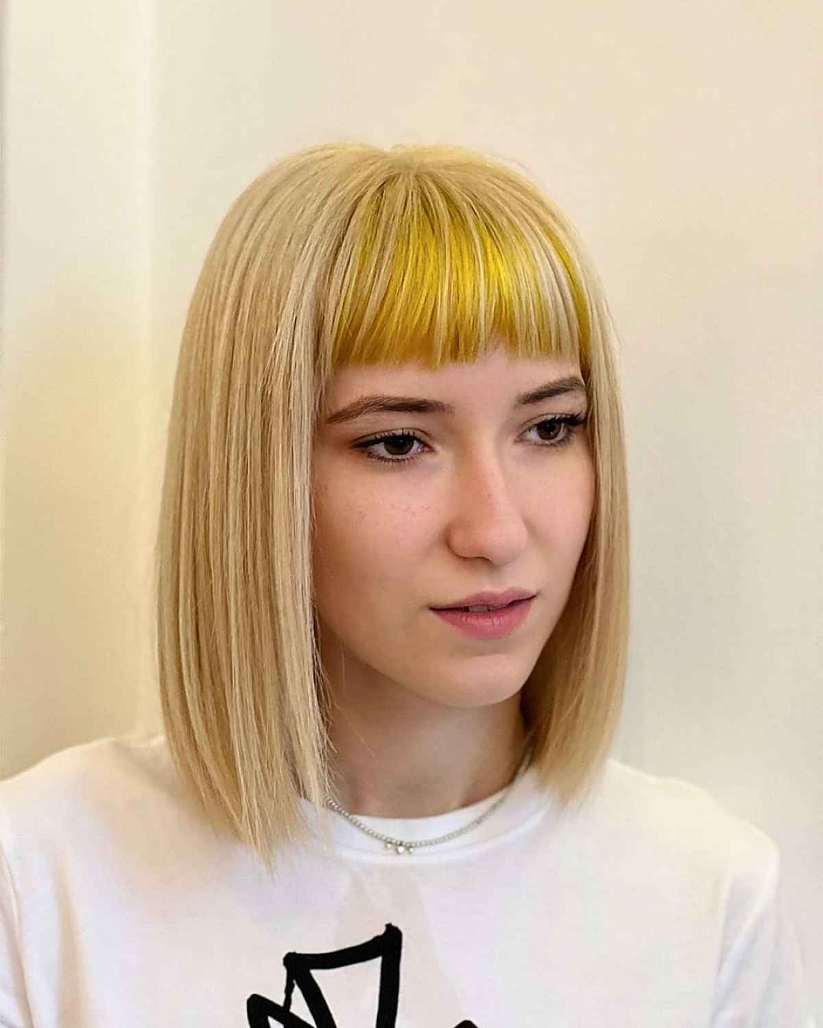 Straight Long Bob with Short Bangs