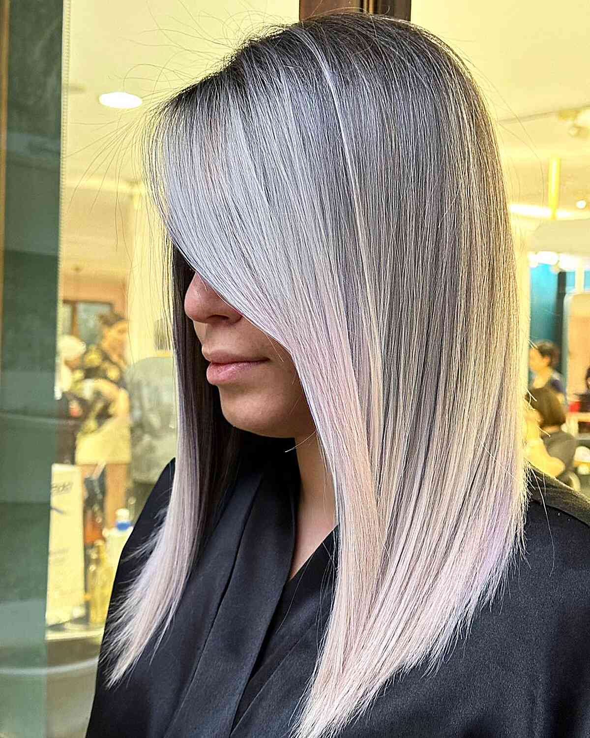 Straight Pearly Balayage Hair