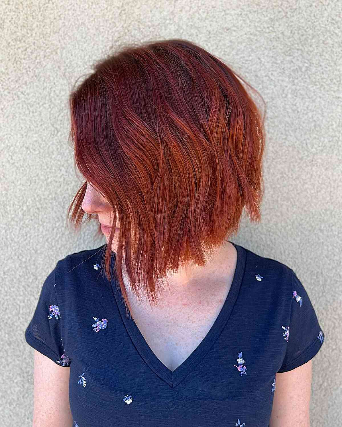 Textured A-Line Bob Haircut for Women