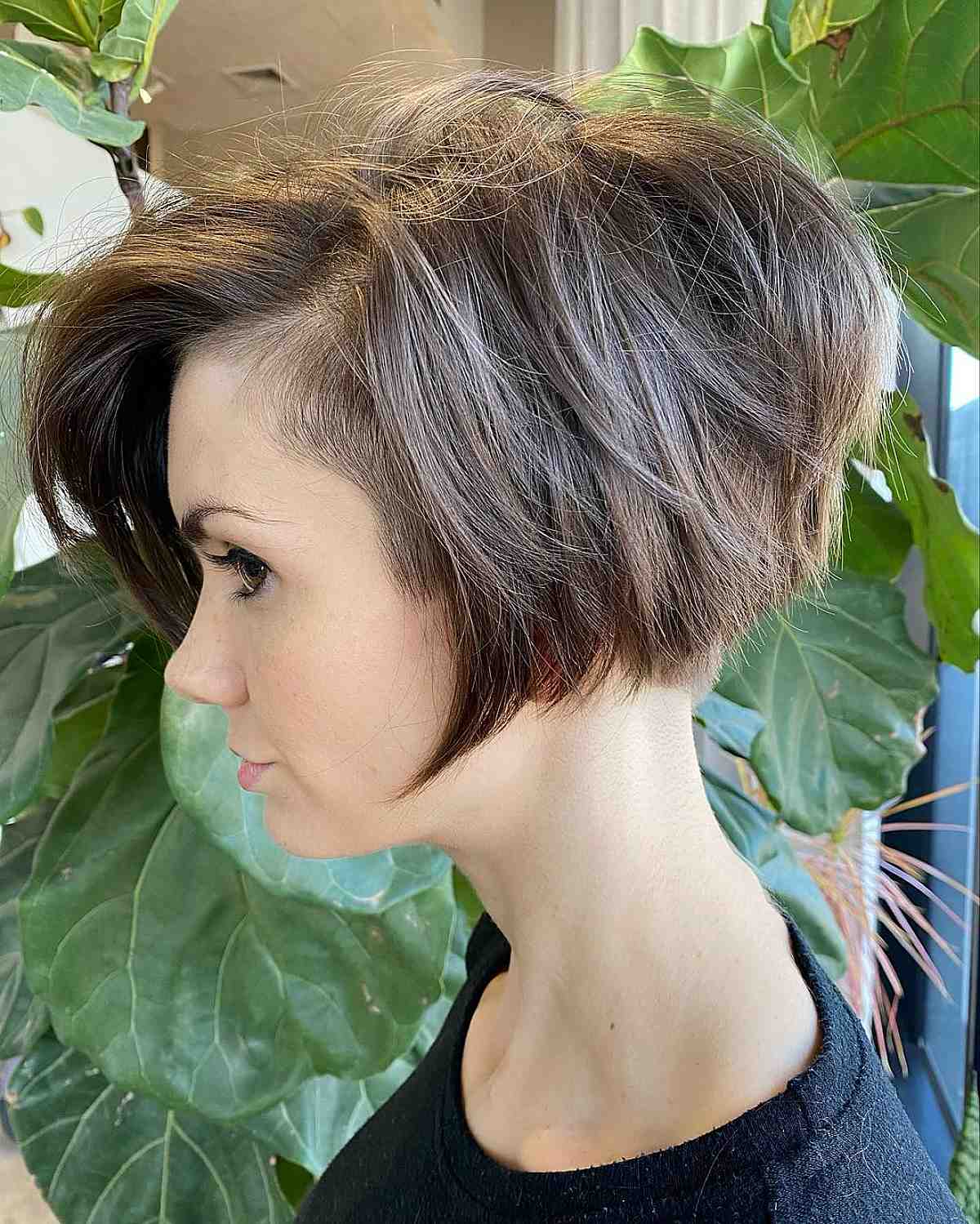 Sassy undercut on a bob cut