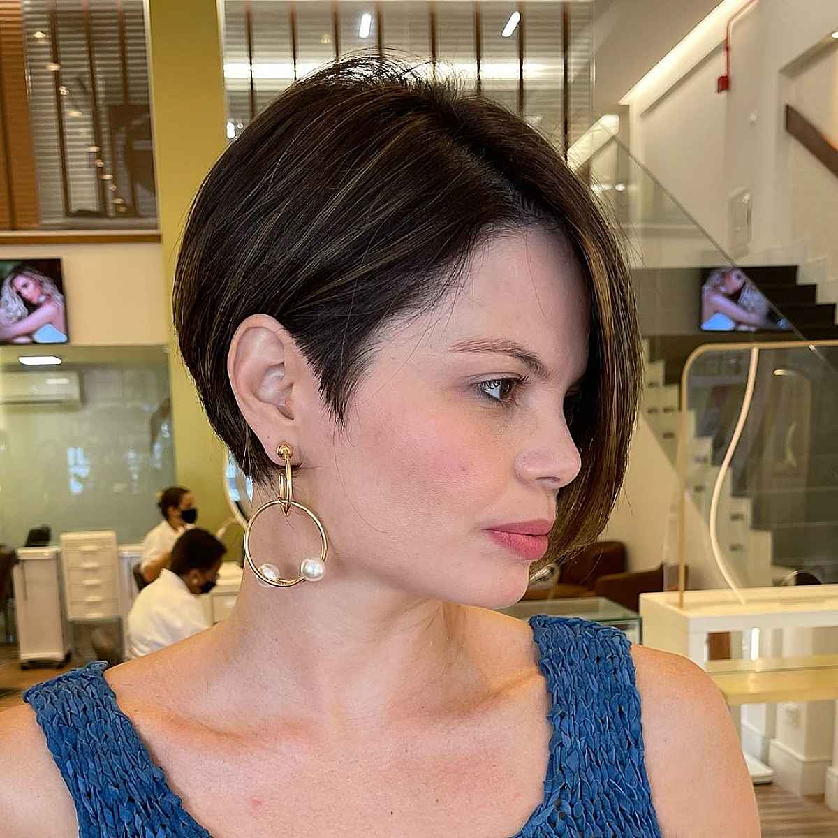 very short asymmetrical cut for short hair