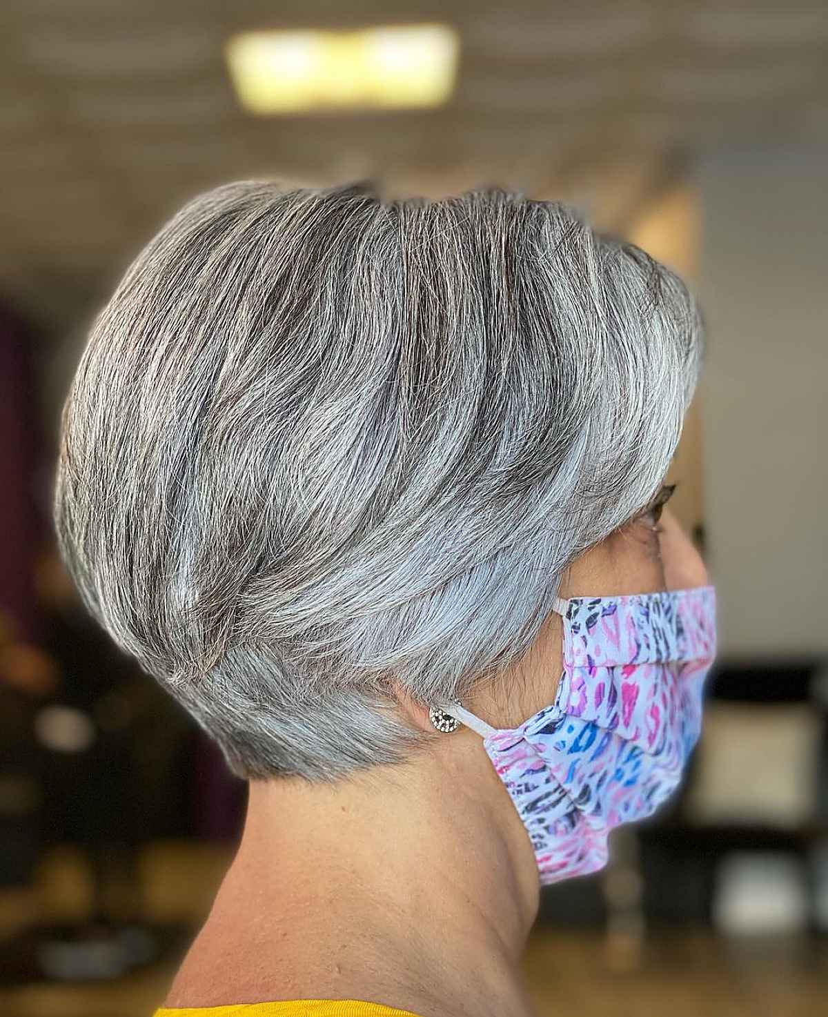 Very Short Layered Bob for women turning 60