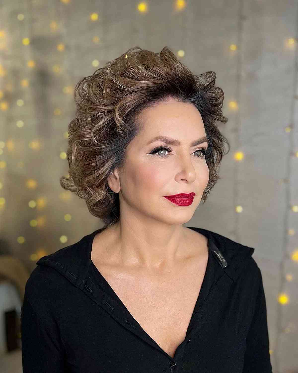 Voluminous Bob Blowout for Ladies in Their 50s