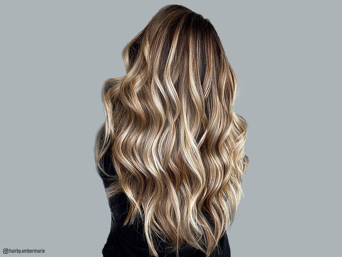 Warm blonde balayage hair coloring ideas